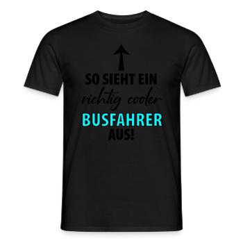 Bus Busfahrer Schulbus Autobus Busfahrerin - Männer T-Shirt - Schwarz - Vorne - AI Model Male 178 light (178cm)