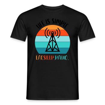 Amateur Radio Radio Radio Radio Radio Amateur Vintage - Men's T-Shirt - black - Front - AI Model Male 178 light (178cm)