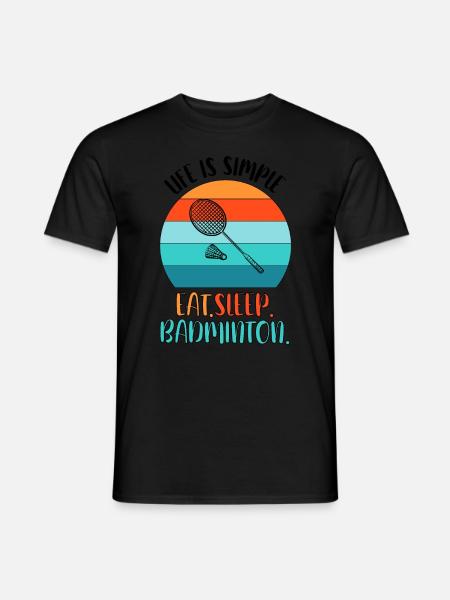Badminton Federball Badmintonspieler - Männer T-Shirt - Schwarz