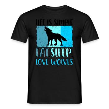 Wolf Wolves Wolf Pack - Men's T-Shirt - black - Front - AI Model Male 178 light (178cm)