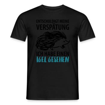 Igel - Männer T-Shirt - Schwarz - Vorne - AI Model Male 178 light (178cm)
