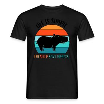 Nilpferd Flußpferd - Männer T-Shirt - Schwarz - Vorne - AI Model Male 178 light (178cm)