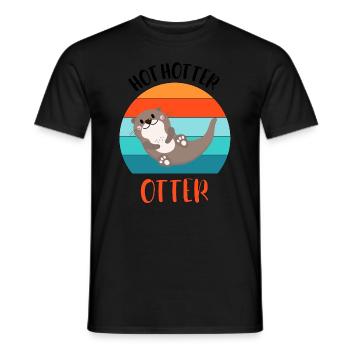 Hot Hotter Otter - Men's T-Shirt - black - Front - AI Model Male 178 light (178cm)