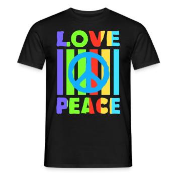Foi Amour Espérance Paix Paix - T-shirt homme - noir - Devant - AI Model Male 178 light (178cm)