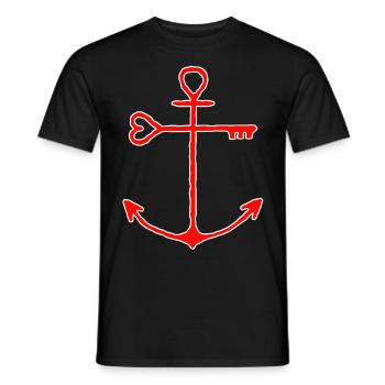 Conception d’ancrage clé - T-shirt homme - noir - Devant - AI Model Male 178 light (178cm)