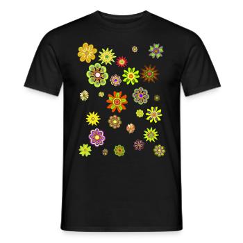 Flower Power Peace Flowers - Men's T-Shirt - black - Front - AI Model Male 178 light (178cm)