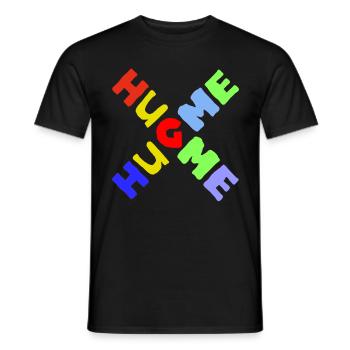 hug me - Men's T-Shirt - black - Front - AI Model Male 178 light (178cm)
