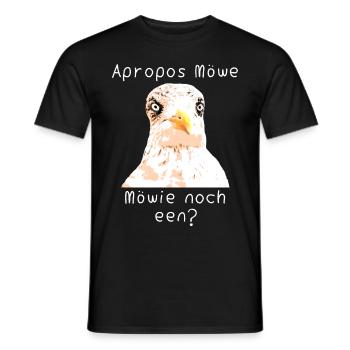 Apropos Möwe! Möwie noch een? Plattdeutsch T-Shirt - Männer T-Shirt - Schwarz - Vorne - AI Model Male 178 light (178cm)