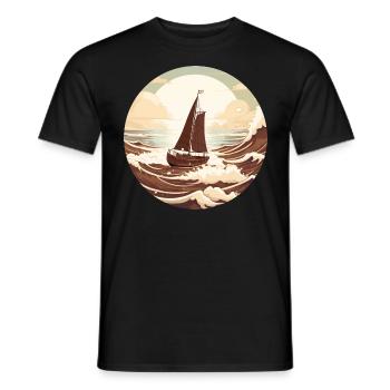 Sailing at sunset - chocolaty design - Men's T-Shirt - black - Front - AI Model Male 178 light (178cm)