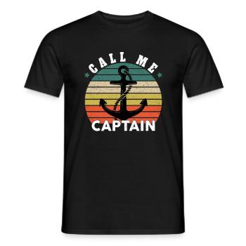 Appelez-moi Capitaine Bateau Voilier Mer Cadeau - T-shirt homme - noir - Devant - AI Model Male 178 light (178cm)