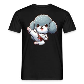 Caniche Karaté High Kick Arts Martiaux Arts Martiaux - T-shirt homme - noir - Devant - AI Model Male 178 light (178cm)
