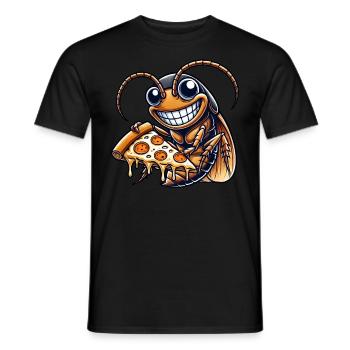 Kakerlake Pizza Pizzaliebhaber Fast Food cool - Männer T-Shirt - Schwarz - Vorne - AI Model Male 178 light (178cm)