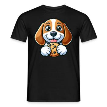 Süßer Beagle Hund süße Kekse Nachtisch - Männer T-Shirt - Schwarz - Vorne - AI Model Male 178 light (178cm)