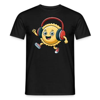Ravioli Pasta Italiener Techno Tanzen Cartoon - Männer T-Shirt - Schwarz - Vorne - AI Model Male 178 light (178cm)