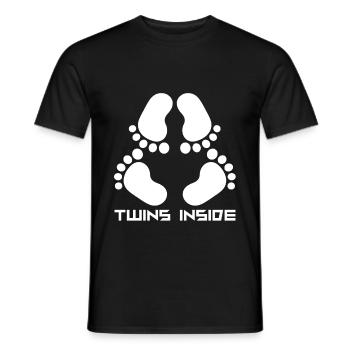 Schwanger Zwillinge Baby Füße - Männer T-Shirt - Schwarz - Vorne - AI Model Male 178 light (178cm)