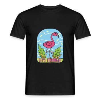 Let's Flamingle TShirt Flamingo pink pink gift - Men's T-Shirt - black - Front - AI Model Male 178 light (178cm)