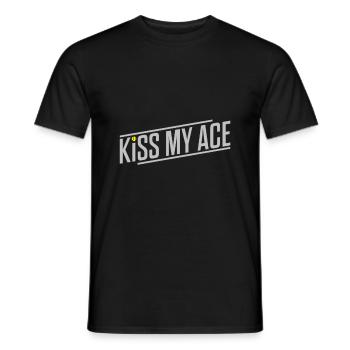 kiss my ace Funny tennis shirt de tennis-ballon cadeau - T-shirt homme - noir - Devant - AI Model Male 178 light (178cm)