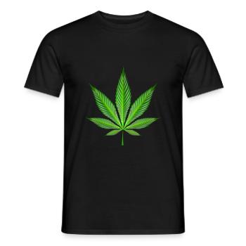 Feuille de cannabis - T-shirt homme - noir - Devant - AI Model Male 178 light (178cm)