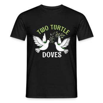 Two Turtle Dove Christmas cute birds great - Men's T-Shirt - black - Front - AI Model Male 178 light (178cm)