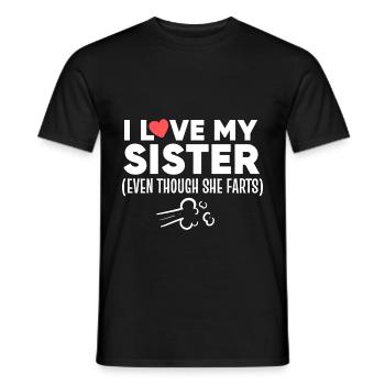 I love my Sister drôle de poison - T-shirt homme - noir - Devant - AI Model Male 178 light (178cm)