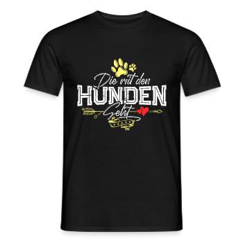 Die mit den Hunden geht - Männer T-Shirt - Schwarz - Vorne - AI Model Male 178 light (178cm)