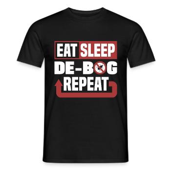 Pest Control Technician Exterminator Eat Sleep - Men's T-Shirt - black - Front - AI Model Male 178 light (178cm)
