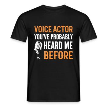 Voix off Voiceover Artiste Cadeau - T-shirt homme - noir - Devant - AI Model Male 178 light (178cm)
