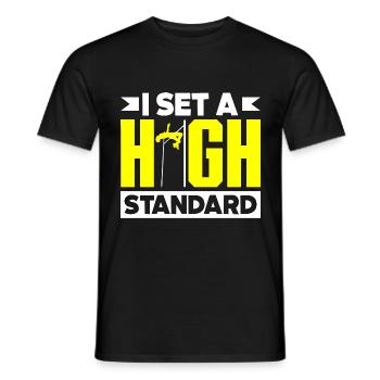 Saut en hauteur Saut Jumper Athlétisme Drôle - T-shirt homme - noir - Devant - AI Model Male 178 light (178cm)
