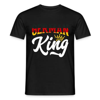 German King Germany German Flag - Men's T-Shirt - black - Front - AI Model Male 178 light (178cm)