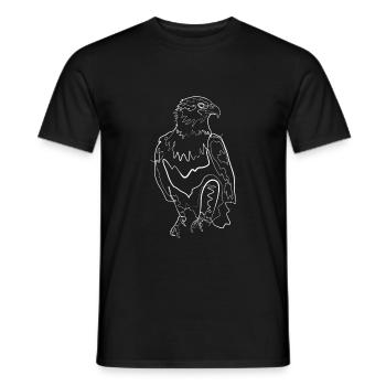 Adler Tiermotiv - one line drawing - Männer T-Shirt - Schwarz - Vorne - AI Model Male 178 light (178cm)