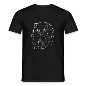 Wombat animal motif - one line drawing - Men's T-Shirt - black - Front - AI Model Male 178 light (178cm)