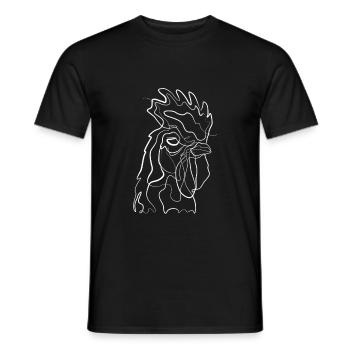 Rooster animal motif - one line drawing - Men's T-Shirt - black - Front - AI Model Male 178 light (178cm)