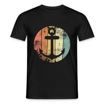 Anker retro - Men's T-Shirt - black - Front - AI Model Male 178 light (178cm)