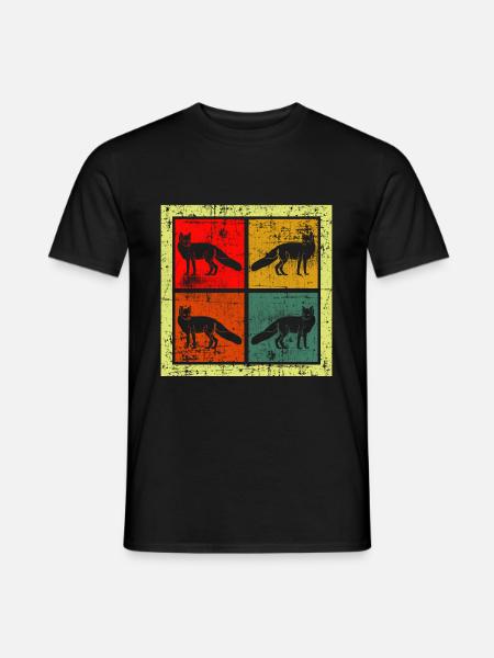 Fuchs - Männer T-Shirt - Schwarz