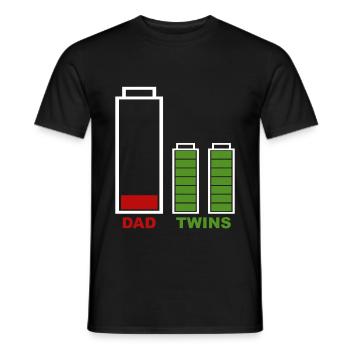 Jumeaux Papa - T-shirt homme - noir - Devant - AI Model Male 178 light (178cm)