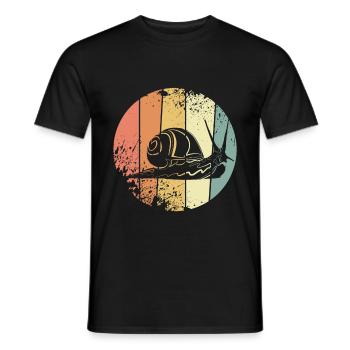 Snail retro - Men's T-Shirt - black - Front - AI Model Male 178 light (178cm)