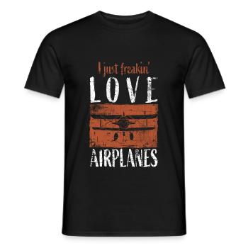 Avion - T-shirt homme - noir - Devant - AI Model Male 178 light (178cm)