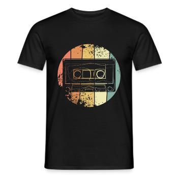 Cassette musique - T-shirt homme - noir - Devant - AI Model Male 178 light (178cm)