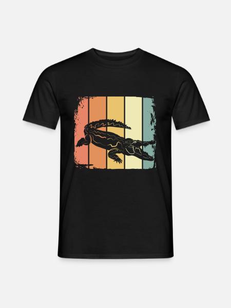 Krokodil - Männer T-Shirt - Schwarz