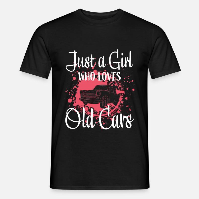 Auto Mädchen Oldtimer - Männer T-Shirt - Schwarz
