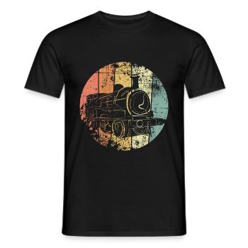 Pociągi kolejowe - T-shirt męski - czarny - Przód - AI Model Male 178 light (178cm)
