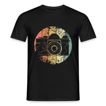 Caméra photographe rétro - T-shirt homme - noir - Devant - AI Model Male 178 light (178cm)
