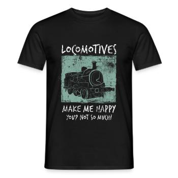 Locomotive - Men's T-Shirt - black - Front - AI Model Male 178 light (178cm)