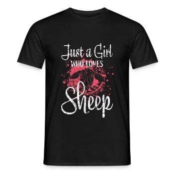 Sheep Farmer Girl - Men's T-Shirt - black - Front - AI Model Male 178 light (178cm)