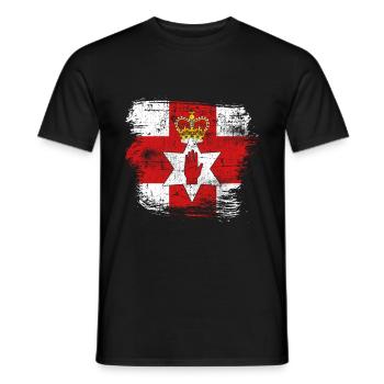 Irlande du Nord - T-shirt homme - noir - Devant - AI Model Male 178 light (178cm)