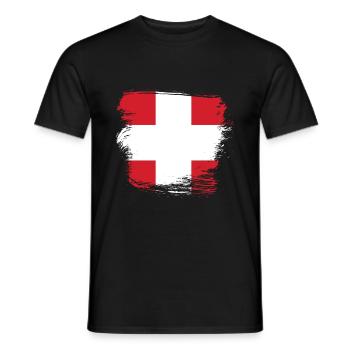 Schweizer Flagge Schweiz - Männer T-Shirt - Schwarz - Vorne - AI Model Male 178 light (178cm)