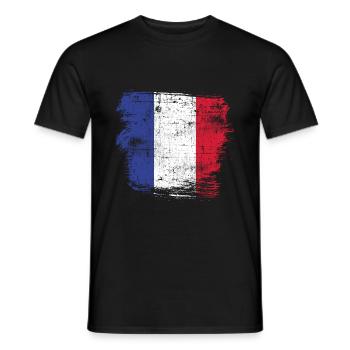Drapeau de la France - T-shirt homme - noir - Devant - AI Model Male 178 light (178cm)
