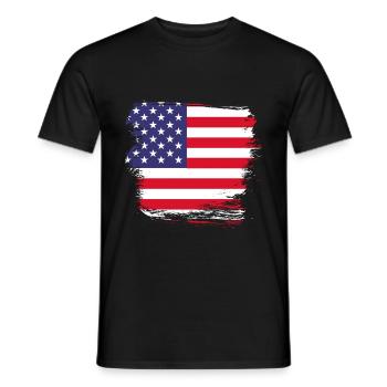 Amerika USA Flagge - Männer T-Shirt - Schwarz - Vorne - AI Model Male 178 light (178cm)
