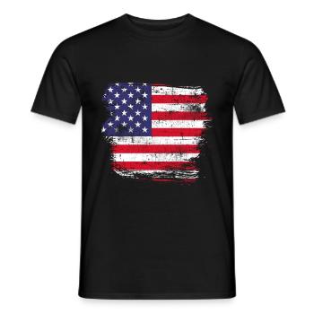 USA Amerika Flagge - Männer T-Shirt - Schwarz - Vorne - AI Model Male 178 light (178cm)