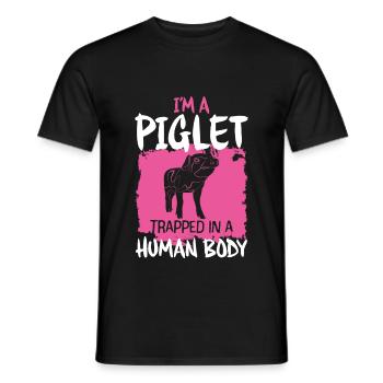 Piglet Pig - Men's T-Shirt - black - Front - AI Model Male 178 light (178cm)